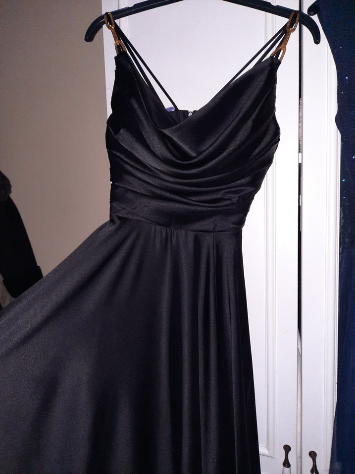 Lacivert-Siyah Uzun Abiye Elbise - Görsel 3