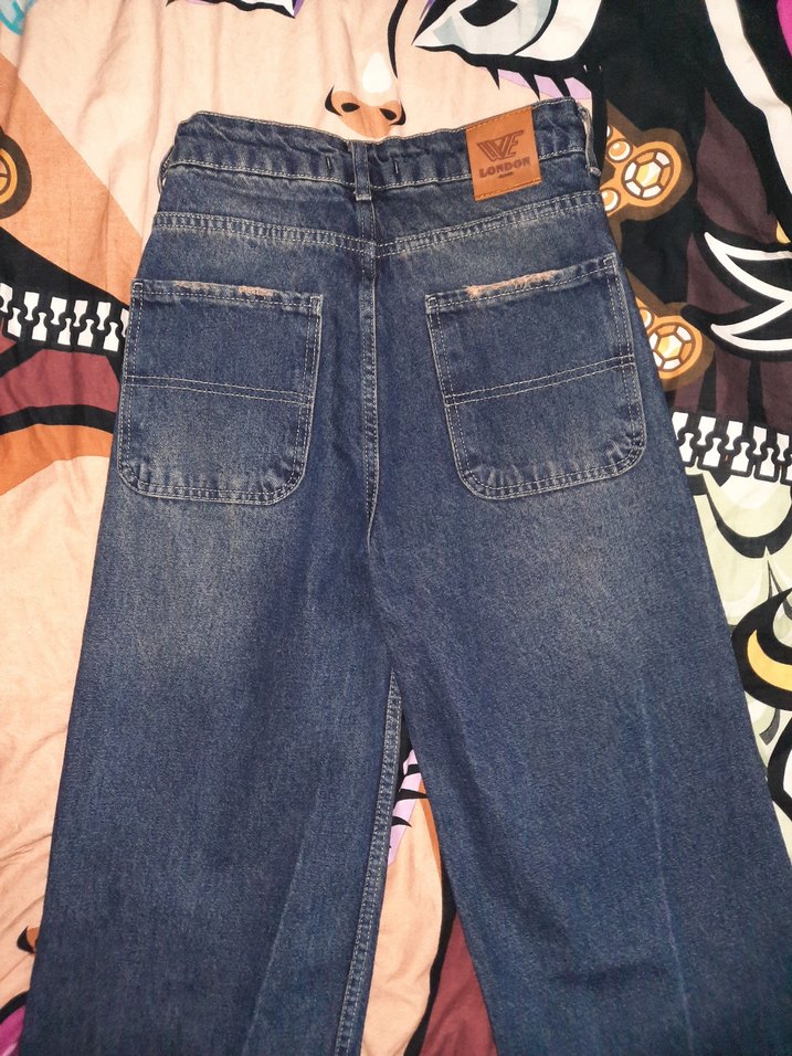 Kadın Mavi Bol Kesim Kot Pantolon - Görsel 2