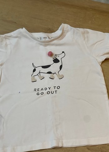 Mango Kids Kız Çocuk Beyaz Kısa Kollu Baskılı Tişört