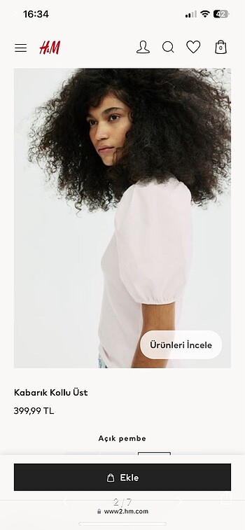 H&M Balon kol bluz# sıfır balon kol body