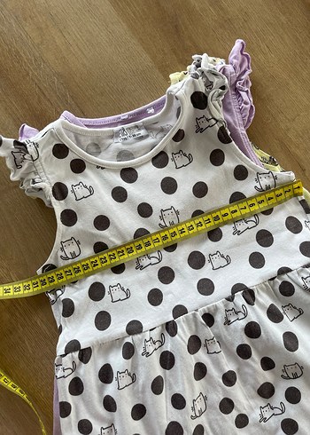 Kız Çocuk Çok Renkli yazlık Elbise 3 adet#üç adet Pamuklu yazlık - Görsel 7