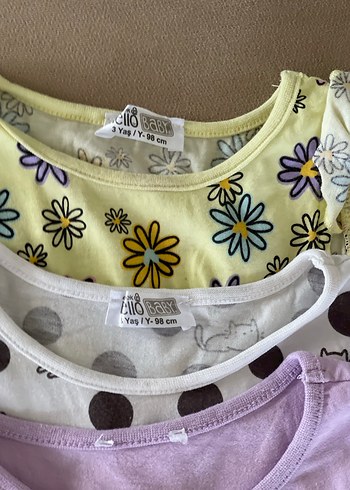 Kız Çocuk Çok Renkli yazlık Elbise 3 adet#üç adet Pamuklu yazlık - Görsel 4