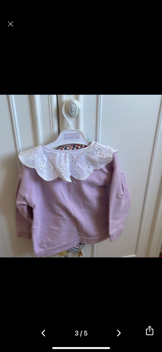 Düğmeli Pembe Bebek Kız Takımı#Bebe yaka sweatshirt#hırka - Görsel 3