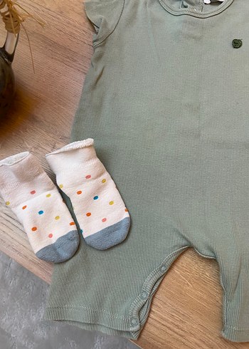 Bebek Kız Yeşil Kısa Kollu Tulum#romper#Bebek sıvgın elbise - Görsel 2