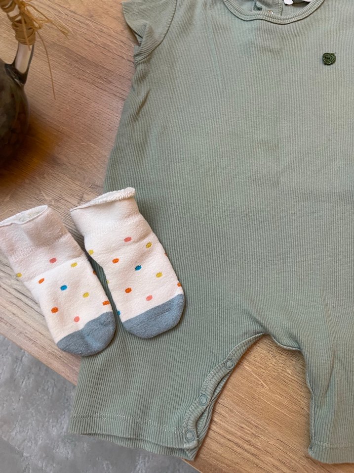 Bebek Kız Yeşil Kısa Kollu Tulum#romper#Bebek sıvgın elbise - Görsel 2