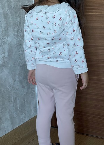 Kız Çocuk mango eşofman altı ve fistolu bebe yaka bluz - Görsel 2