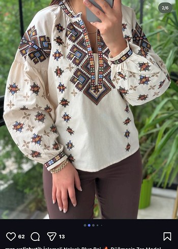 Nakışlı Bohem Kadın bluz#Otantik bluz#tesettür bluz - Görsel 2