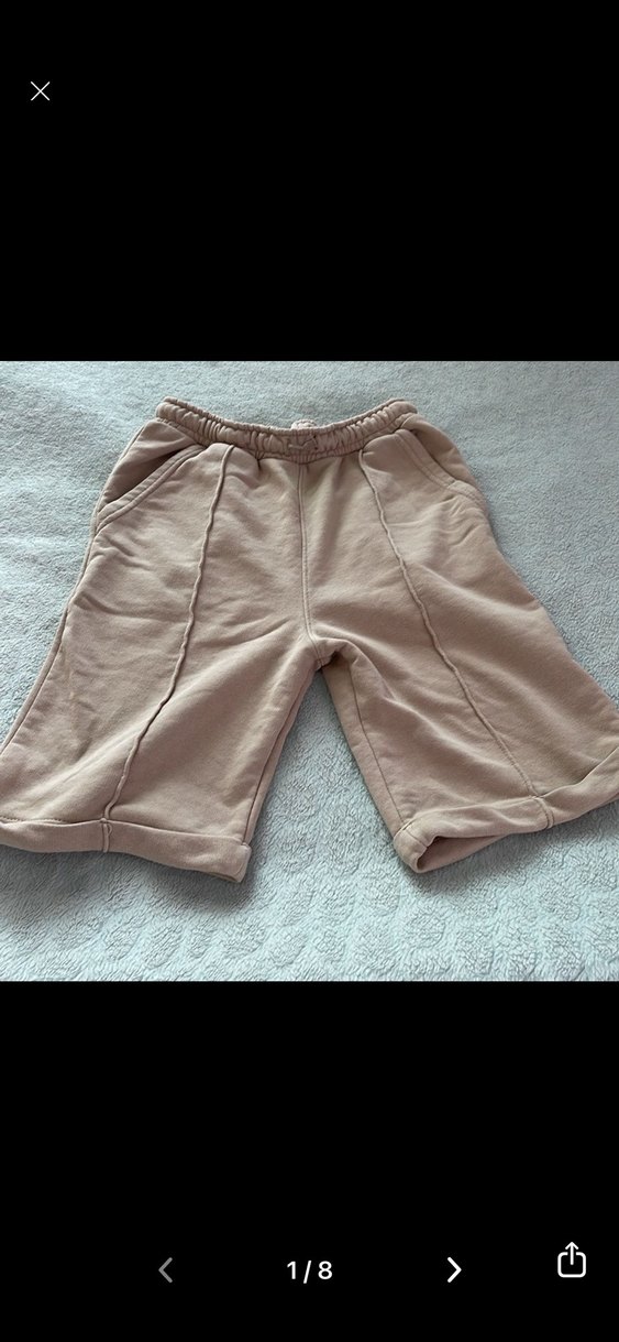 Bej Mini Rahat Kesim şort ve basic tişört - Görsel 4