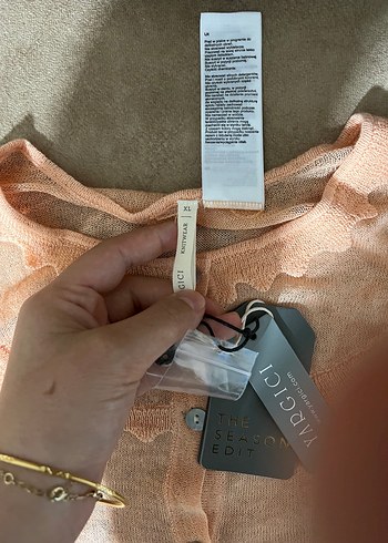 xl Beden ten rengi Renk Kız Çocuk Bej Düğmeli Pamuklu Hırka