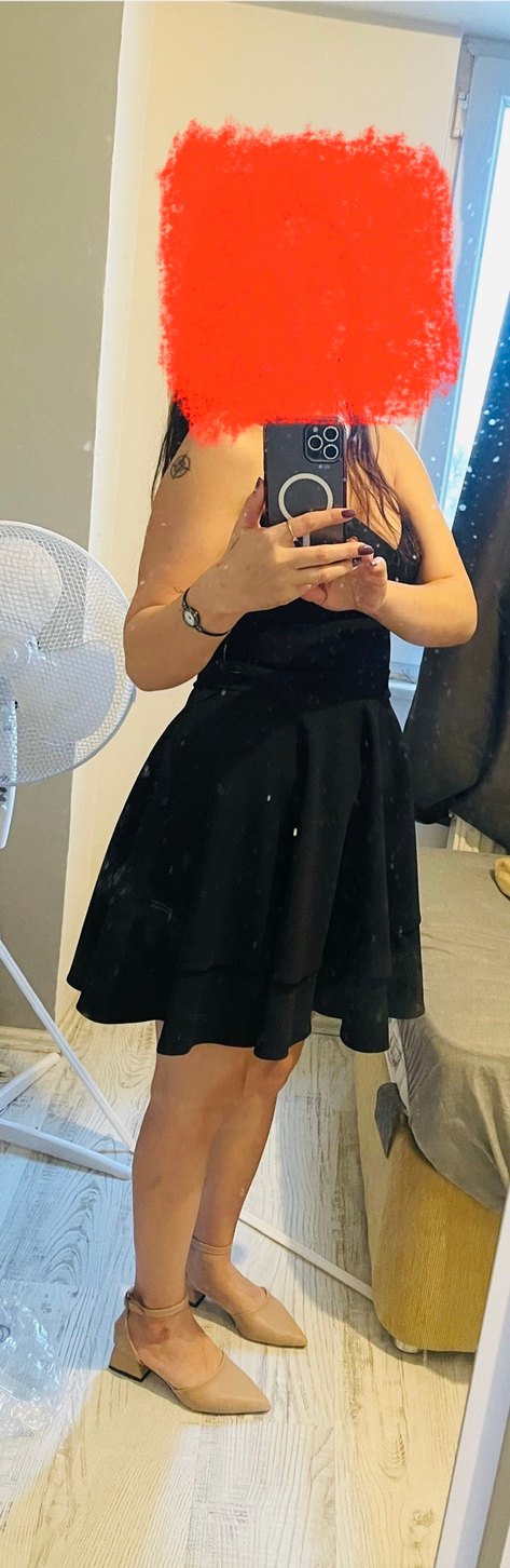 Siyah Straplez Mini Gotik Elbise - Görsel 2