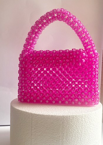 Pembe Boncuklu Kadın Çanta