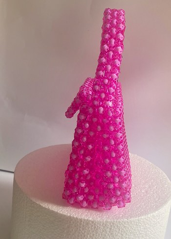  Beden pembe Renk Pembe Boncuklu Kadın Çanta