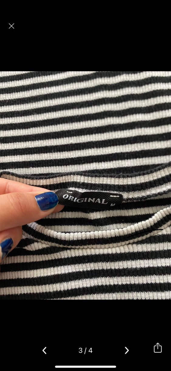 Siyah Beyaz Çizgili Triko Kadın alt-üst takım - Görsel 4