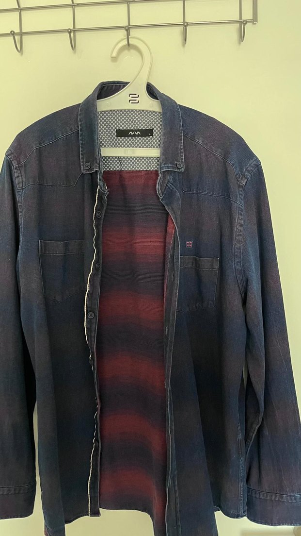 Avva Bordo Batik Desenli Bol Kesim Gömlek - Görsel 4