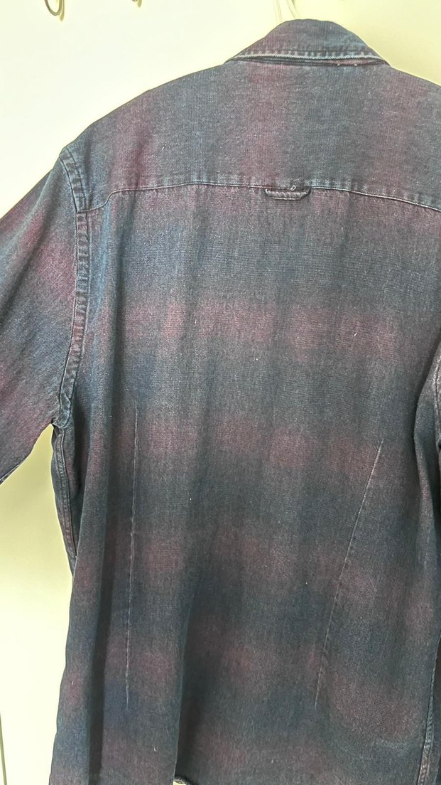 Avva Bordo Batik Desenli Bol Kesim Gömlek - Görsel 5