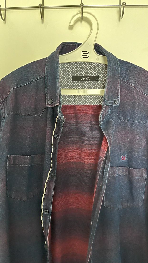 Avva Bordo Batik Desenli Bol Kesim Gömlek - Görsel 2