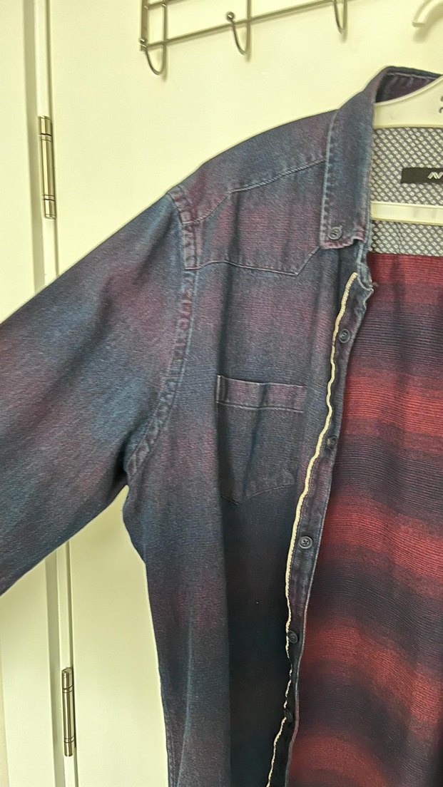 Avva Bordo Batik Desenli Bol Kesim Gömlek - Görsel 3