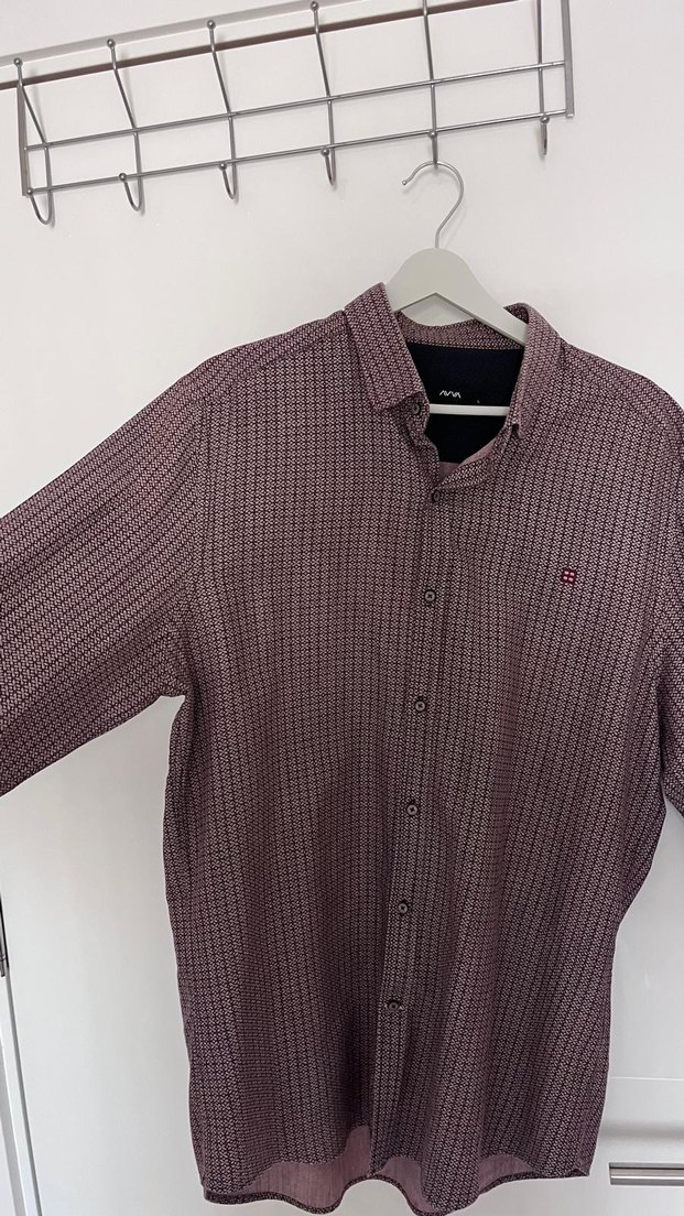 Avva Bordo Düğmeli Erkek Gömlek - Görsel 2