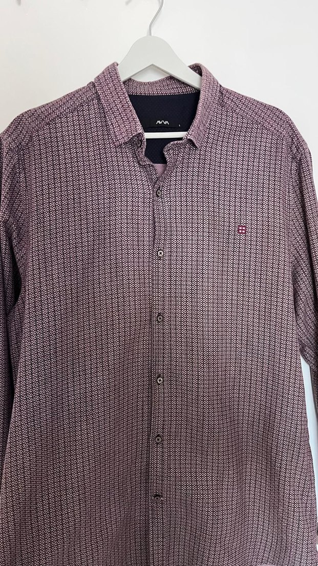 Avva Bordo Düğmeli Erkek Gömlek - Görsel 3