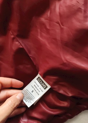 s Beden bordo Renk Bordo Fermuarlı Kadın Kışlık Mont