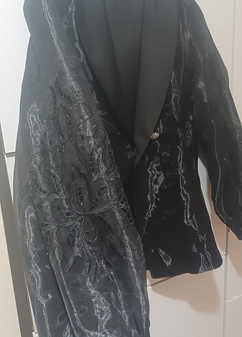 Kayra lazer işlemeli taşlı ceket - Görsel 8