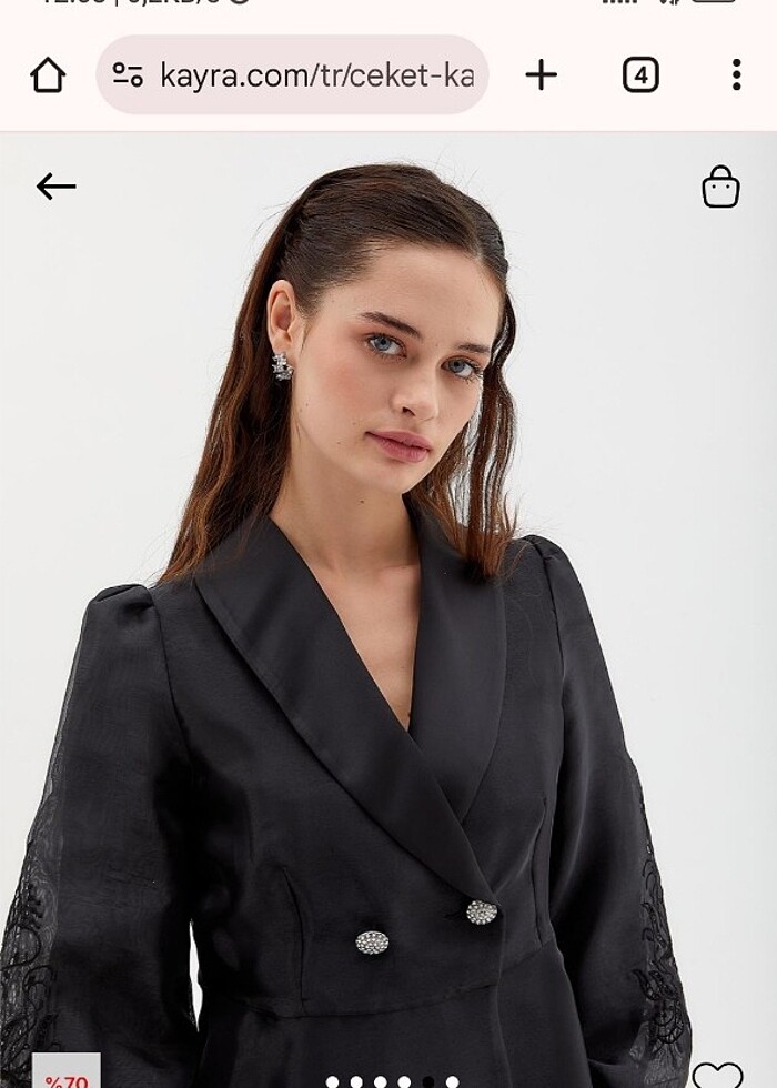 Kayra lazer işlemeli taşlı ceket - Görsel 3