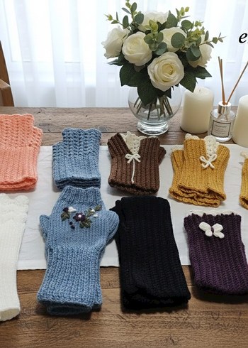 Mor Örgü Bohem Kadın Eldiven - Görsel 4