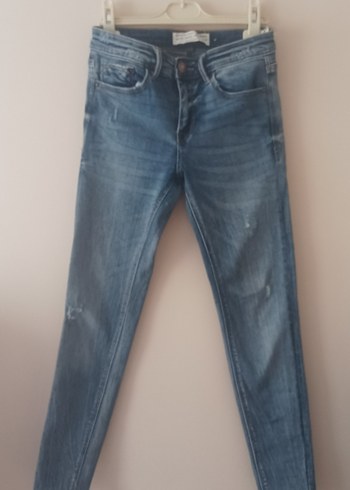 Kadın Gri Mavi Normal Boy Denim Jean
