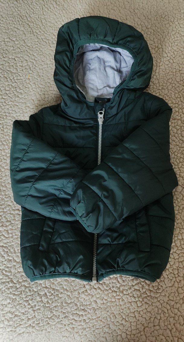 Erkek Çocuk Yeşil Fermuarlı Kapüşonlu Mont - Görsel 2