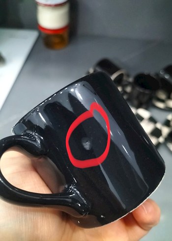 Siyah Beyaz Desenli 6'lı Fincan Takımı - Görsel 4