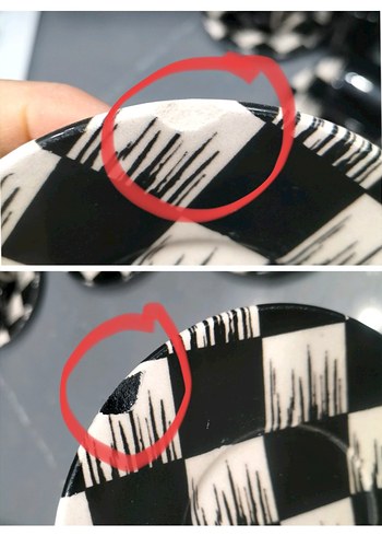 Siyah Beyaz Desenli 6'lı Fincan Takımı - Görsel 5