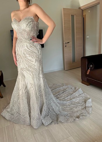 Kadın balık gelinlik beyaz  - Görsel 9