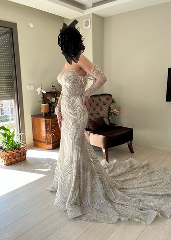 Kadın balık gelinlik beyaz  - Görsel 2