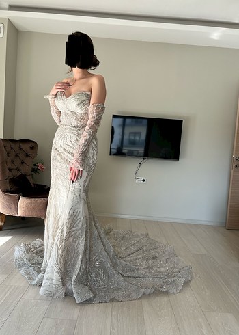 Kadın balık gelinlik beyaz  - Görsel 8