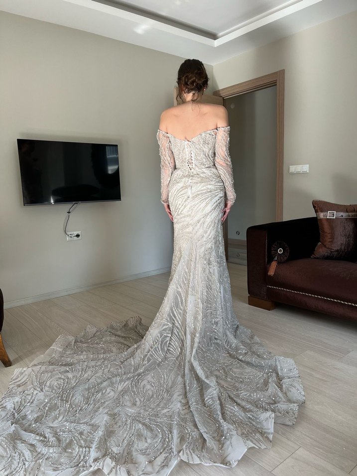 Kadın balık gelinlik beyaz  - Görsel 3