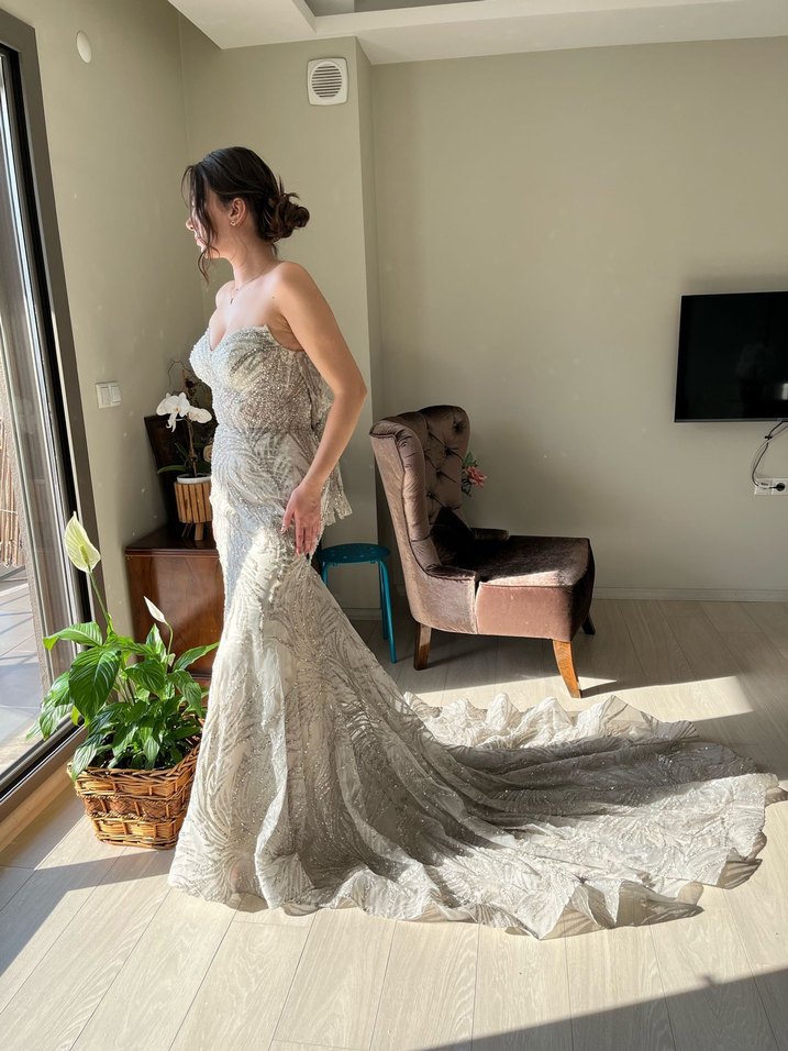 Kadın balık gelinlik beyaz  - Görsel 5