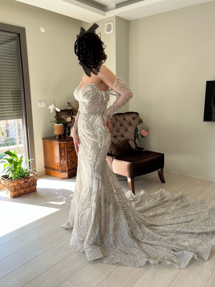 Kadın balık gelinlik beyaz  - Görsel 2