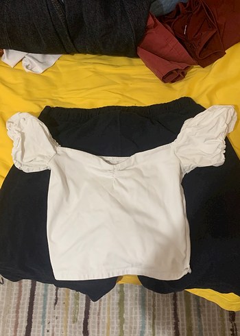 Beyaz Straplez Mini Kadın Bluz
