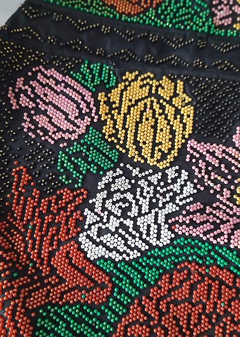 Boncuk işlemeli Bohem  çanta - Görsel 7