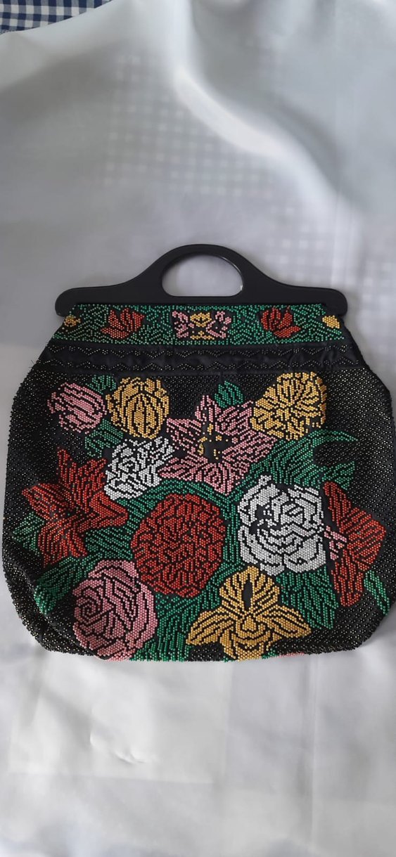 Boncuk işlemeli Bohem  çanta - Görsel 2