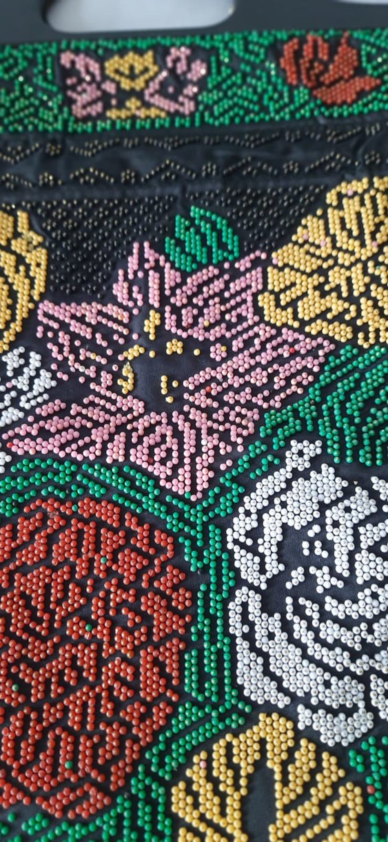 Boncuk işlemeli Bohem  çanta - Görsel 4