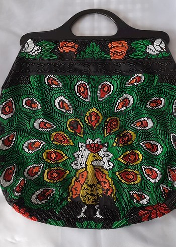 Boncuk İşlemeli Bohem Vintage Kadın Çanta - Görsel 5