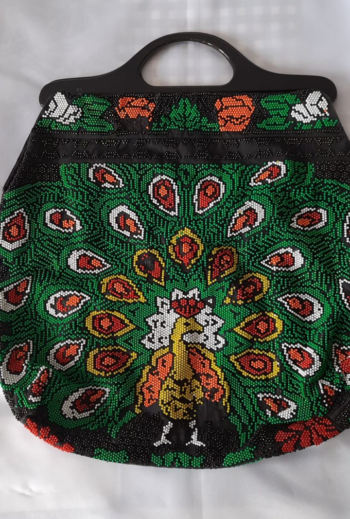 Boncuk İşlemeli Bohem Vintage Kadın Çanta - Görsel 5