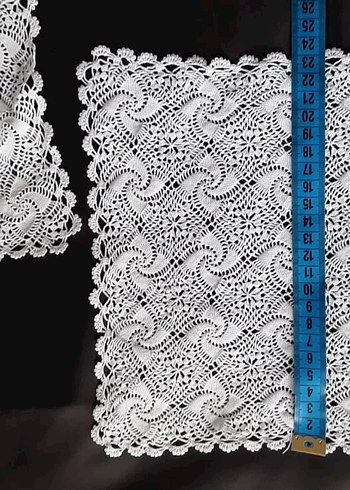 El İşçiliği Beyaz Dantel Örtüler 6 Adet - Görsel 3