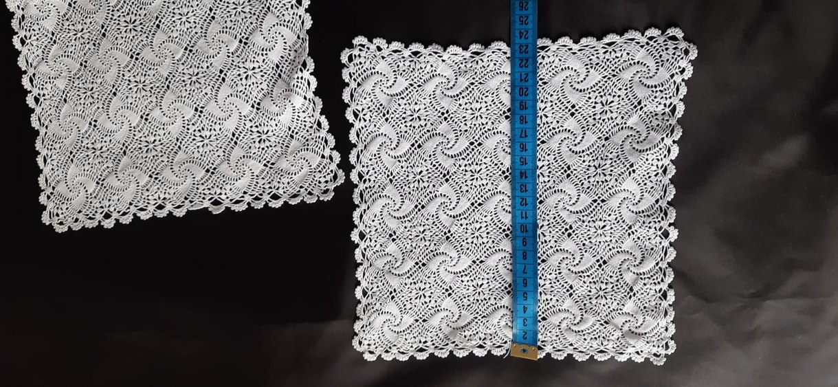 El İşçiliği Beyaz Dantel Örtüler 6 Adet - Görsel 3