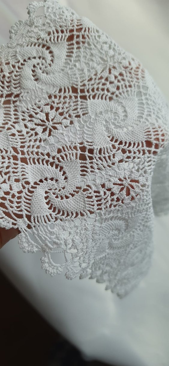 El İşçiliği Beyaz Dantel Örtüler 6 Adet - Görsel 4