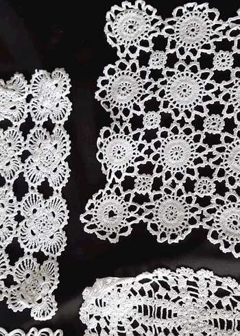 Vintage El Yapımı Dantel Örtüler 10 Adet - Görsel 6