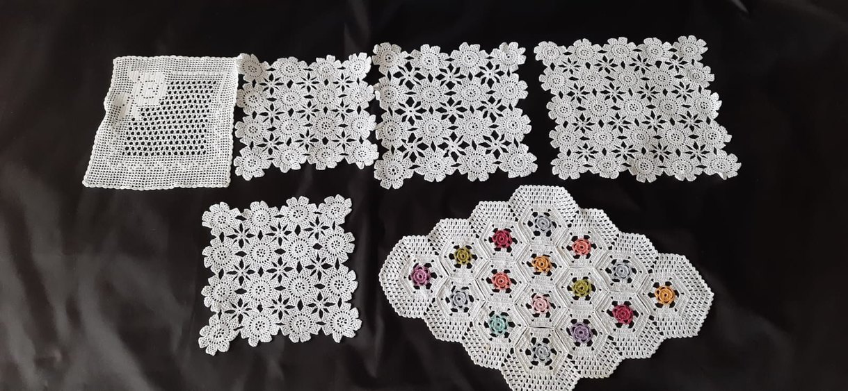 Vintage El Yapımı 6 Adet Motifli Dantel Örtüler - Görsel 5