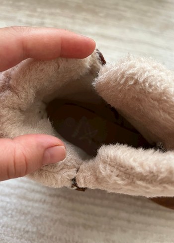 37 Beden Kahverengi Süet Kürklü Dolgu Topuklu Kadın Botu