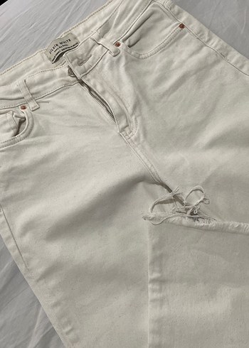 28 Beden Bej Kadın Regular Fit Midi Kot Pantolon